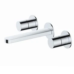 RAK Petit Round Wall Mounted 3 Hole Basin Mixer Chrome - RAKPER3010C