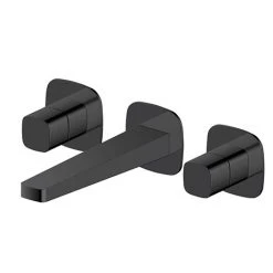 RAK Petit Square Wall Mounted (3TH) Basin Mixer Matt Black - RAKPES3010B