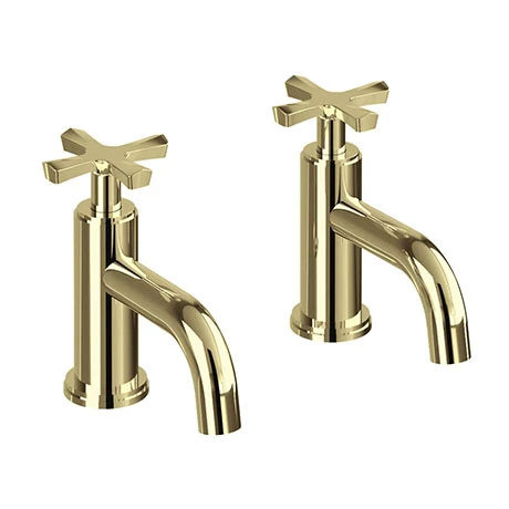 Burlington Riviera Art Deco Gold Basin Pillar Taps 1 Burlington Riviera Art Deco Gold Basin Pillar Taps
