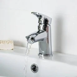 Bristan - Smile Contemporary Basin Mixer w/ Clicker Waste - Chrome - SM-BAS-C -Basin Taps Shop SM BAS C.ai2 460