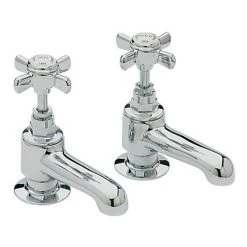 Heritage - Dawlish Bath Pillar Taps - Chrome - TDCC01