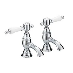 Heritage - Glastonbury Basin Pillar Taps - Chrome - TGRC00