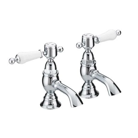 Heritage - Glastonbury Basin Pillar Taps - Chrome - TGRC00 1 Heritage - Glastonbury Basin Pillar Taps - Chrome - TGRC00