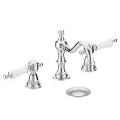 Heritage Glastonbury 3 Tap Hole Swivel Spout Basin Mixer with Pop-up Waste - Chrome - TGRC09