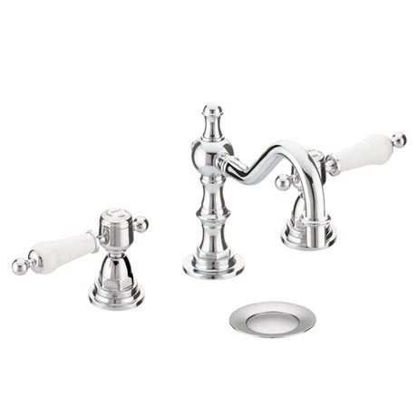 Heritage Glastonbury 3 Tap Hole Swivel Spout Basin Mixer with Pop-up Waste - Chrome - TGRC09 1 Heritage Glastonbury 3 Tap Hole Swivel Spout Basin Mixer with Pop-up Waste - Chrome - TGRC09