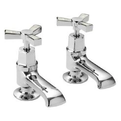 Heritage Gracechurch Mother of Pearl Basin Pillar Taps - TGRDMOP00