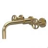 Hudson Reed Revolution Industrial 3TH Wall Mounted Basin Mixer - Brushed Brass - TIW817