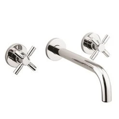 Crosswater Totti II Wall Mounted 3 Hole Set Basin Mixer - TO130WNC+