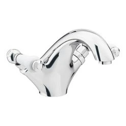 Chatsworth 1928 Traditional White Lever Mono Basin Mixer Tap