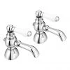 Chatsworth 1928 Traditional White Lever Pillar Basin Taps