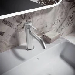 Crosswater 3ONE6 Stainless Steel Mono Basin Mixer Tap - TS110DNS -Basin Taps Shop TS110DNS D2 460
