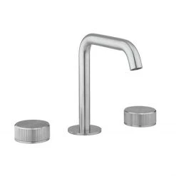 Crosswater 3ONE6 Stainless Steel Deck Mounted 3 Hole Set Basin Mixer - TS135DNS