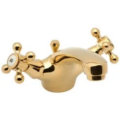 Deva Tudor Mono Basin Mixer Tap with Pop Up Waste - Gold - TUD113/501