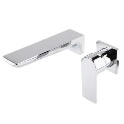 Valencia Modern 2TH Wall Mounted Basin Mixer