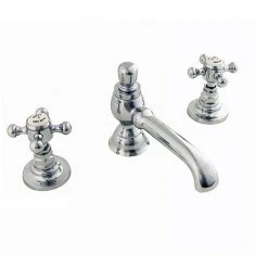 Silverdale Victorian 3 Hole Basin Tap with Pop Up Waste Chrome