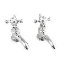 Silverdale Victorian Cloakroom Basin Pillar Taps Chrome