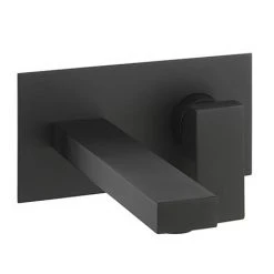 Crosswater Verge Wall Mounted (2TH) Basin Mixer Matt Black - VR121WNM