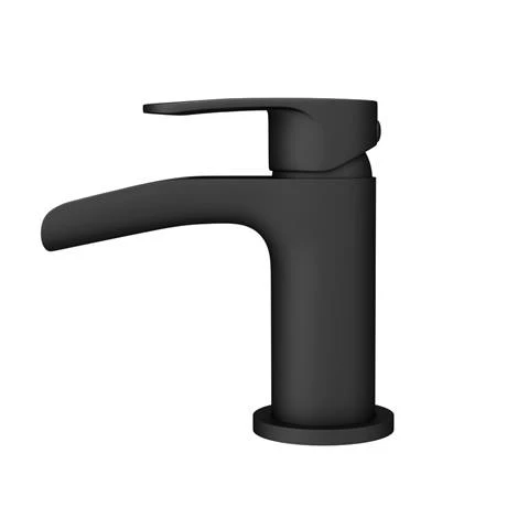 Valencia Matt Black Waterfall Basin Mixer Tap + Waste 3 Valencia Matt Black Waterfall Basin Mixer Tap + Waste - Image 3