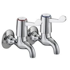 Bristan - Value Lever Bib Taps - Chrome Plated w/ Ceramic Disc Valves - VAL-BIB-C-CD