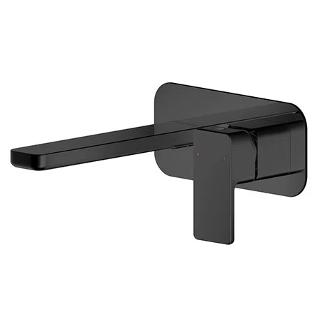 Toreno Square Black Wall Mounted Basin Mixer 1 Toreno Square Black Wall Mounted Basin Mixer